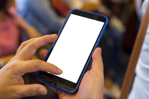 anti malware holding smartphone touch